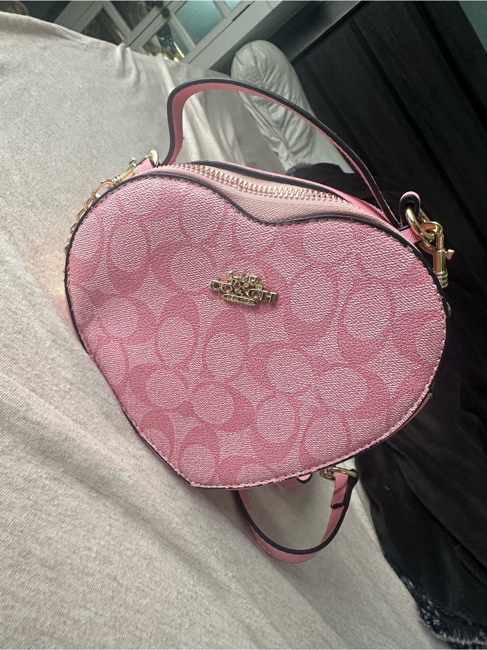 Coach Pink Heart-Shaped Crossbody Bag